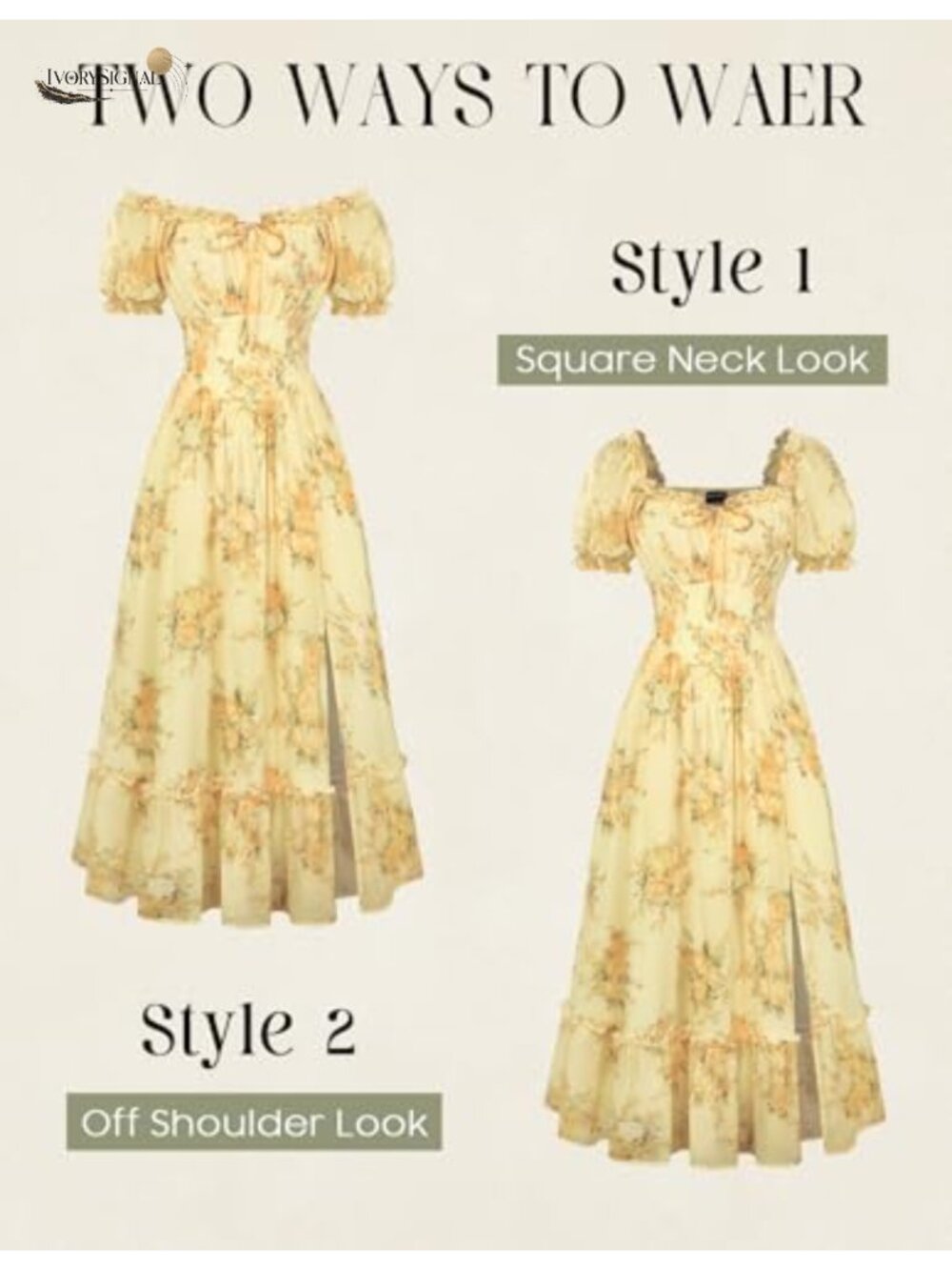 Floral Corset Midi Dress Puff Sleeve Off Shoulder A-Line Summer - Picture 5 of 6
